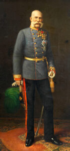 Kaiser Franz Josef in hechtgrauer Campagne-Uniform